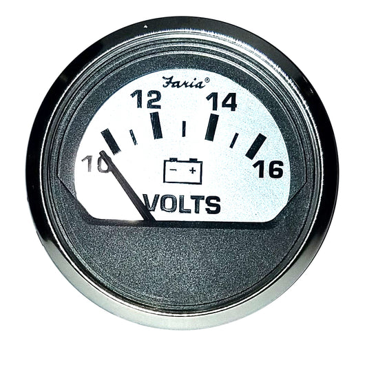 Faria Spun Silver 2" Voltmeter [16023] - Twin Screws Marine Service