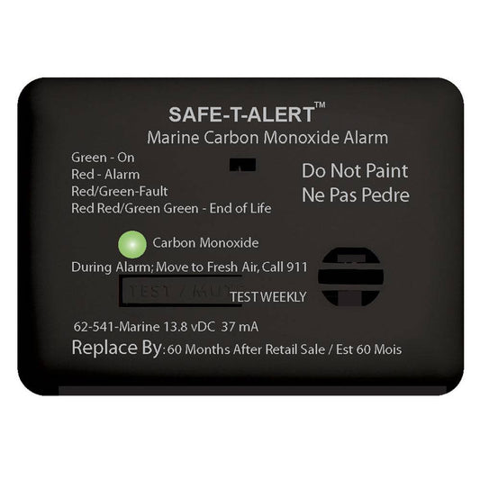 Safe-T-Alert 62 Series Carbon Monoxide Alarm - 12V - 62-541-Marine - Surface Mount - Black [62-541-MARINE-BL] - Twin Screws Marine Service