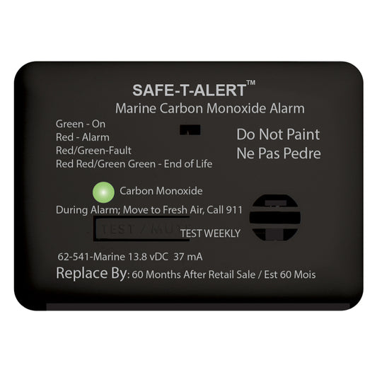 Safe-T-Alert 62 Series Carbon Monoxide Alarm w/Relay - 12V - 62-541-R-Marine - Surface Mount - Black [62-541-R-MARINE-BL] - Twin Screws Marine Service