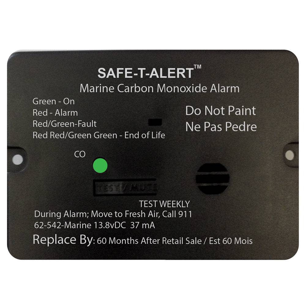 Safe-T-Alert 62 Series Carbon Monoxide Alarm w/Relay - 12V - 62-542-R-Marine - Flush Mount - Black [62-542-R-MARINE-BL] - Twin Screws Marine Service