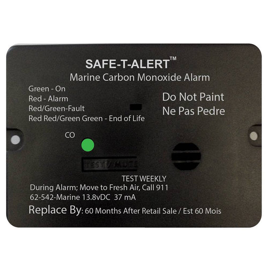 Safe-T-Alert 62 Series Carbon Monoxide Alarm w/Relay - 12V - 62-542-R-Marine - Flush Mount - Black [62-542-R-MARINE-BL] - Twin Screws Marine Service