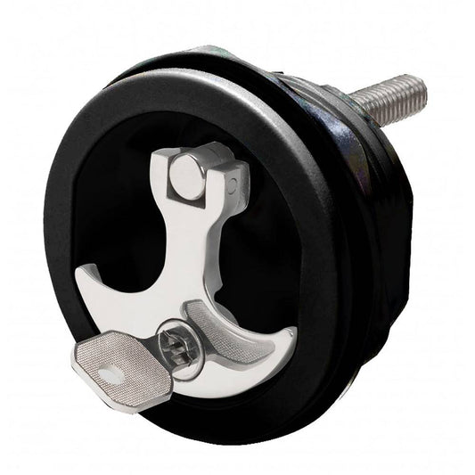 Whitecap Compression Handle CP Zamac/Black Nylon Locking Fresh Water Use Only [S-1415BC] - Twin Screws Marine Service