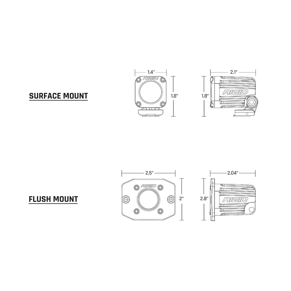 RIGID Industries Ignite Flush Mount Flood - Black [20641] - Twin Screws Marine Service