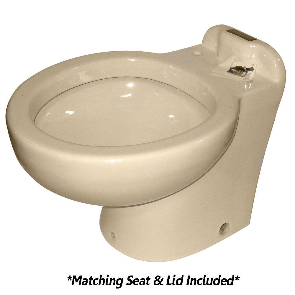 Raritan Marine Elegance - Household Style - Almond - Tall Angle Back - Freshwater Solenoid - Smart Toilet Control - 12V [230AHF012] - Twin Screws Marine Service