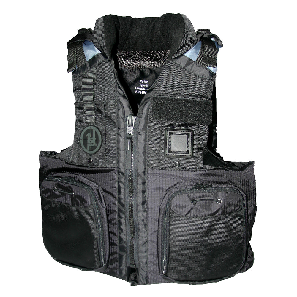First Watch AV-800 Four Pocket Flotation Vest - Black - Small to Medium [AV-800-BK-S/M] - Twin Screws Marine Service
