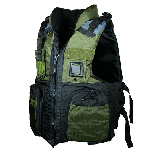 First Watch AV-800 Four Pocket Flotation Vest - OD Green - Small to Medium [AV-800-GN-S/M] - Twin Screws Marine Service