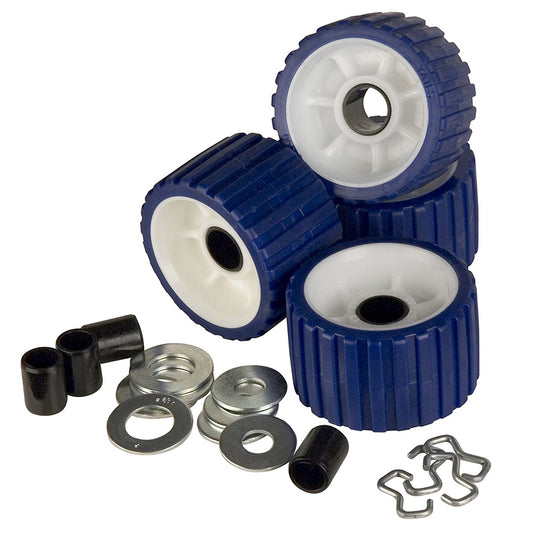 C.E. Smith Ribbed Roller Replacement Kit - 4-Pack - Blue [29320] - Twin Screws Marine Service