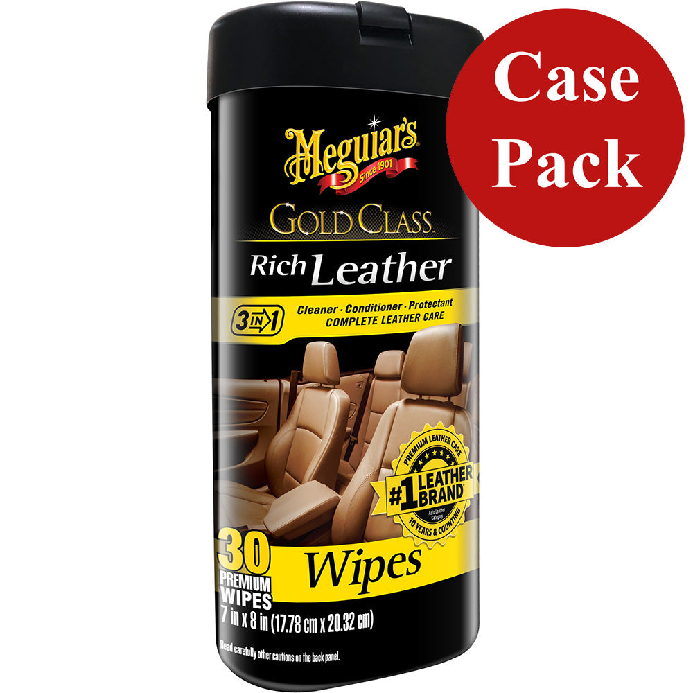 Meguiars Gold Class Rich Leather Cleaner  Conditioner Wipes *Case of 6* [G10900CASE] - Twin Screws Marine Service