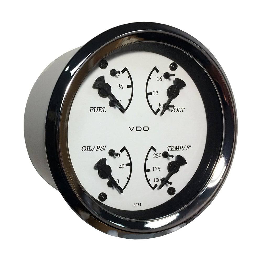 VDO Cockpit Marine 85mm (3-3/8") 4 in 1 Gauge - White Dial/Bezel [110-15800] - Twin Screws Marine Service