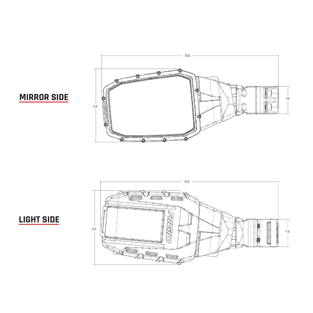 RIGID Industries Reflect Mirror Light - Black (Pair) [64011] - Twin Screws Marine Service