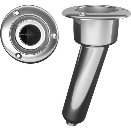 Mate Series Stainless Steel 15 Rod  Cup Holder - Drain - Round Top [C1015D] - Twin Screws Marine Service