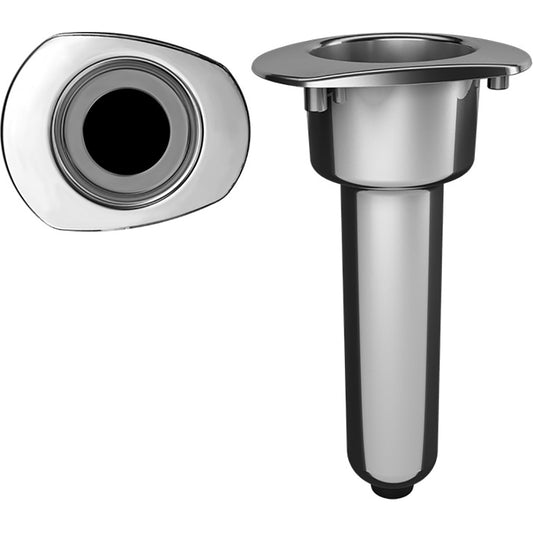 Mate Series Elite Screwless Stainless Steel 0 Rod  Cup Holder - Drain - Oval Top [C2000DS] - Twin Screws Marine Service