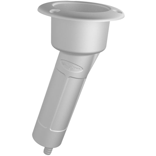 Mate Series Plastic 15 Rod  Cup Holder - Drain - Round Top - White [P1015DW] - Twin Screws Marine Service