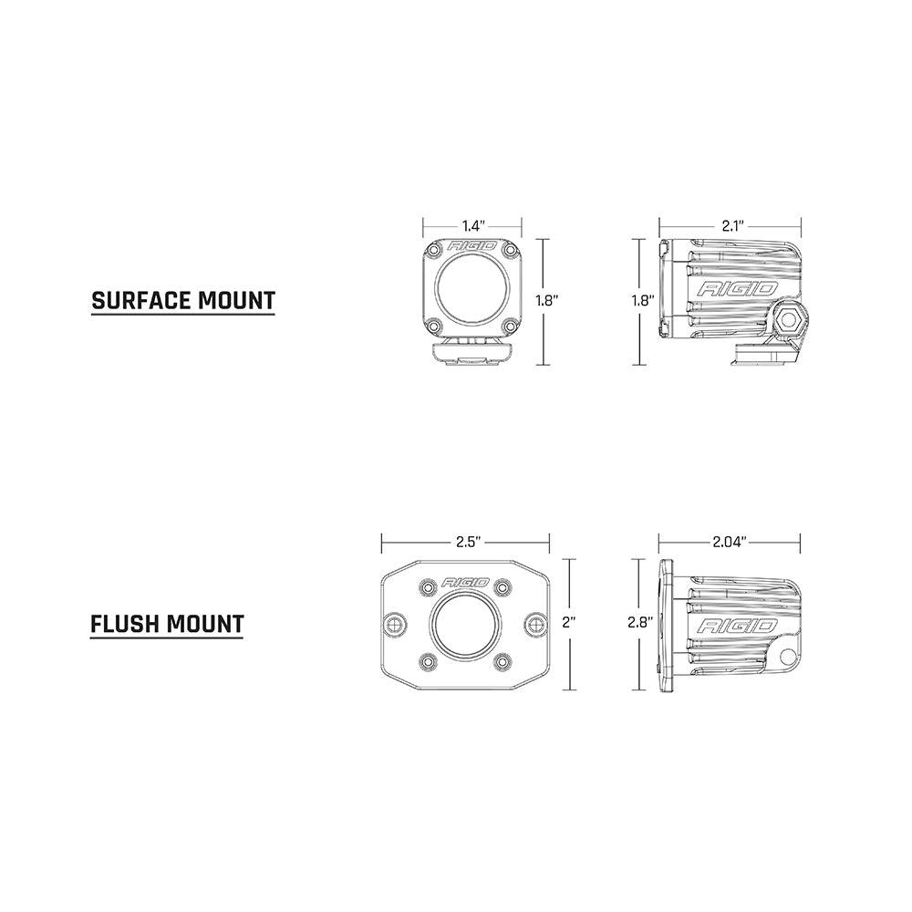 RIGID Industries Ignite Surface Mount Diffused - Pair - Black [20541] - Twin Screws Marine Service