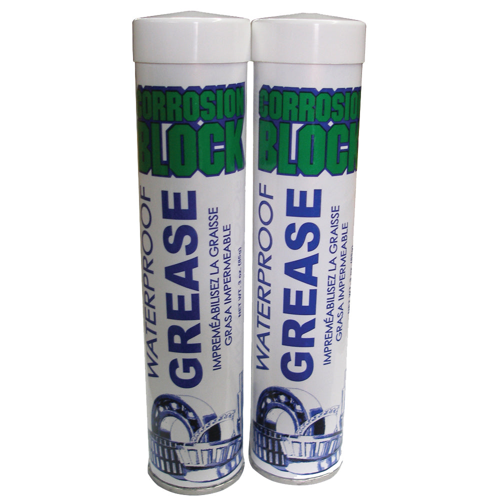 Corrosion Block High Performance Waterproof Grease - (2) 3oz Cartridges - Non-Hazmat, Non-Flammable  Non-Toxic [25003] - Twin Screws Marine Service