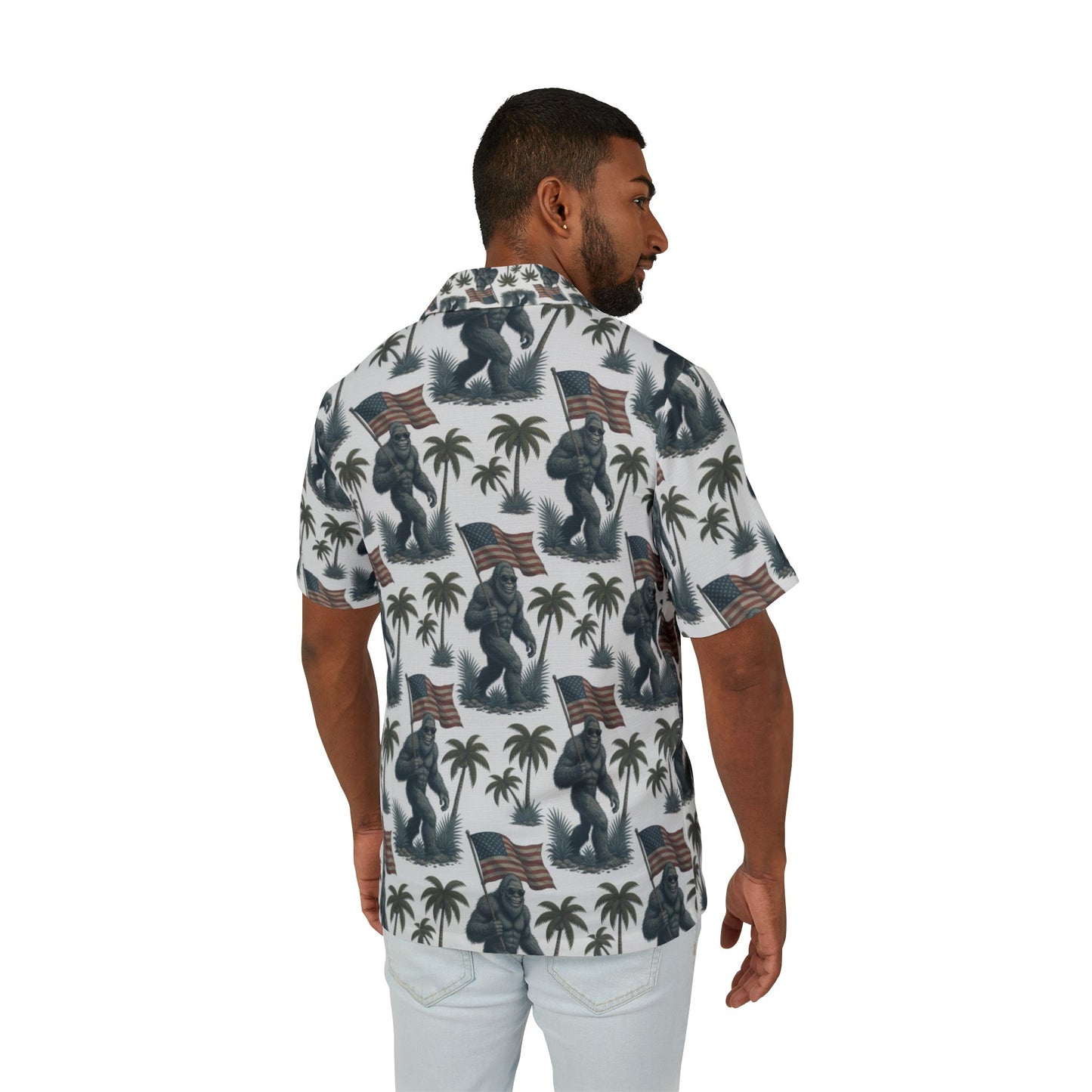 Patriotic Palm Bigfoot Hawaiian Shirt