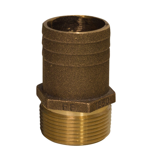 GROCO 1" NPT x 1-1/4" Bronze Full Flow Pipe to Hose Straight Fitting [FF-1000] - Twin Screws Marine Service