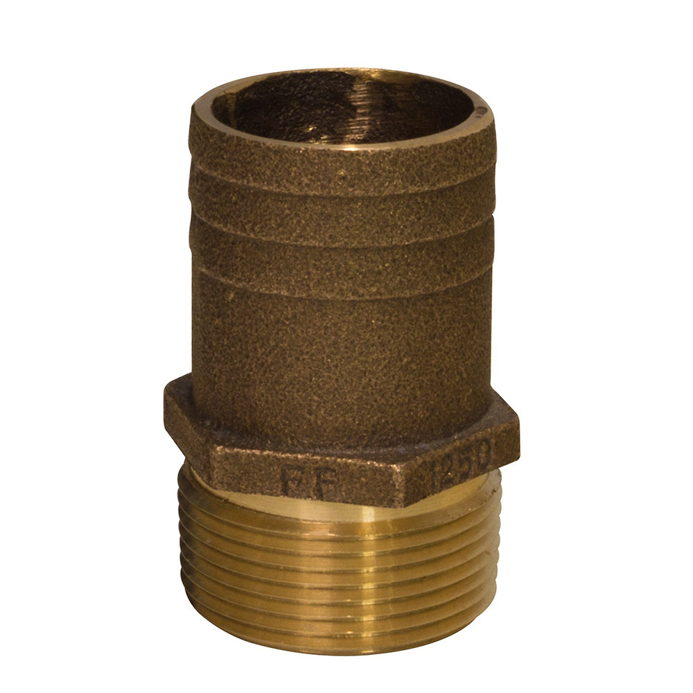 GROCO 1" NPT x 1-1/8" Bronze Full Flow Pipe to Hose Straight Fitting [FF-1125] - Twin Screws Marine Service