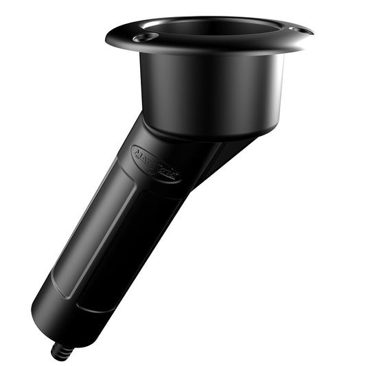 Mate Series Plastic 30 Rod  Cup Holder - Drain - Round Top - Black [P1030DB] - Twin Screws Marine Service