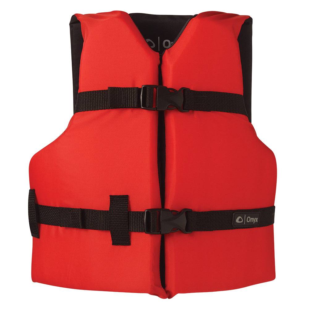 Onyx Nylon General Purpose Life Jacket - Youth 50-90lbs - Red [103000-100-002-12] - Twin Screws Marine Service