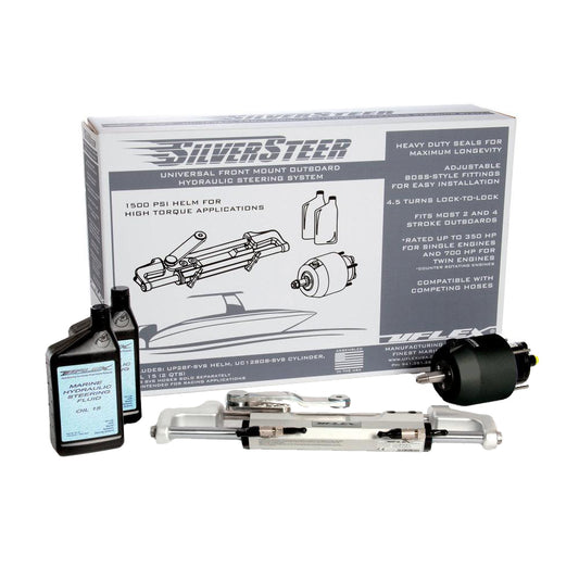 Uflex SilverSteer Universal Front Mount Outboard Hydraulic Steering System w/ UC128-SVS-1 Cylinder [SILVERSTEER1.0B] - Twin Screws Marine Service