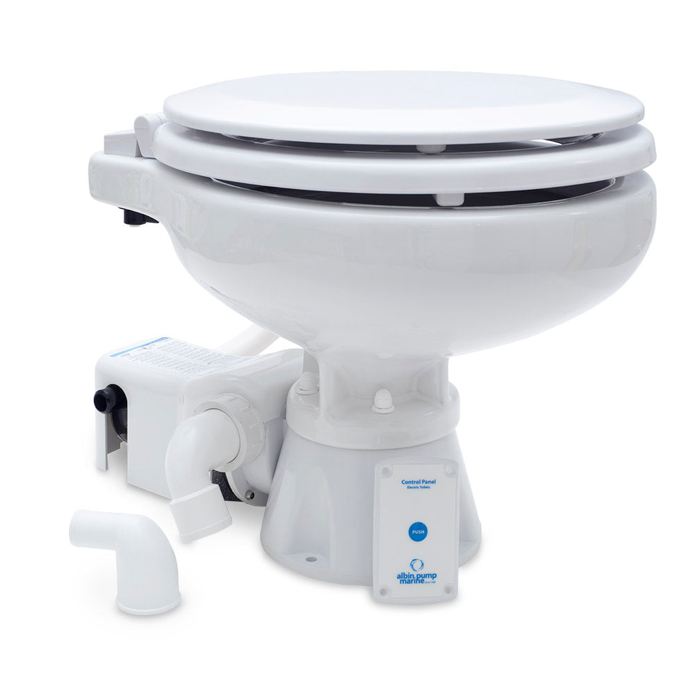 Albin Group Marine Toilet Standard Electric EVO Compact Low - 12V [07-02-008] - Twin Screws Marine Service