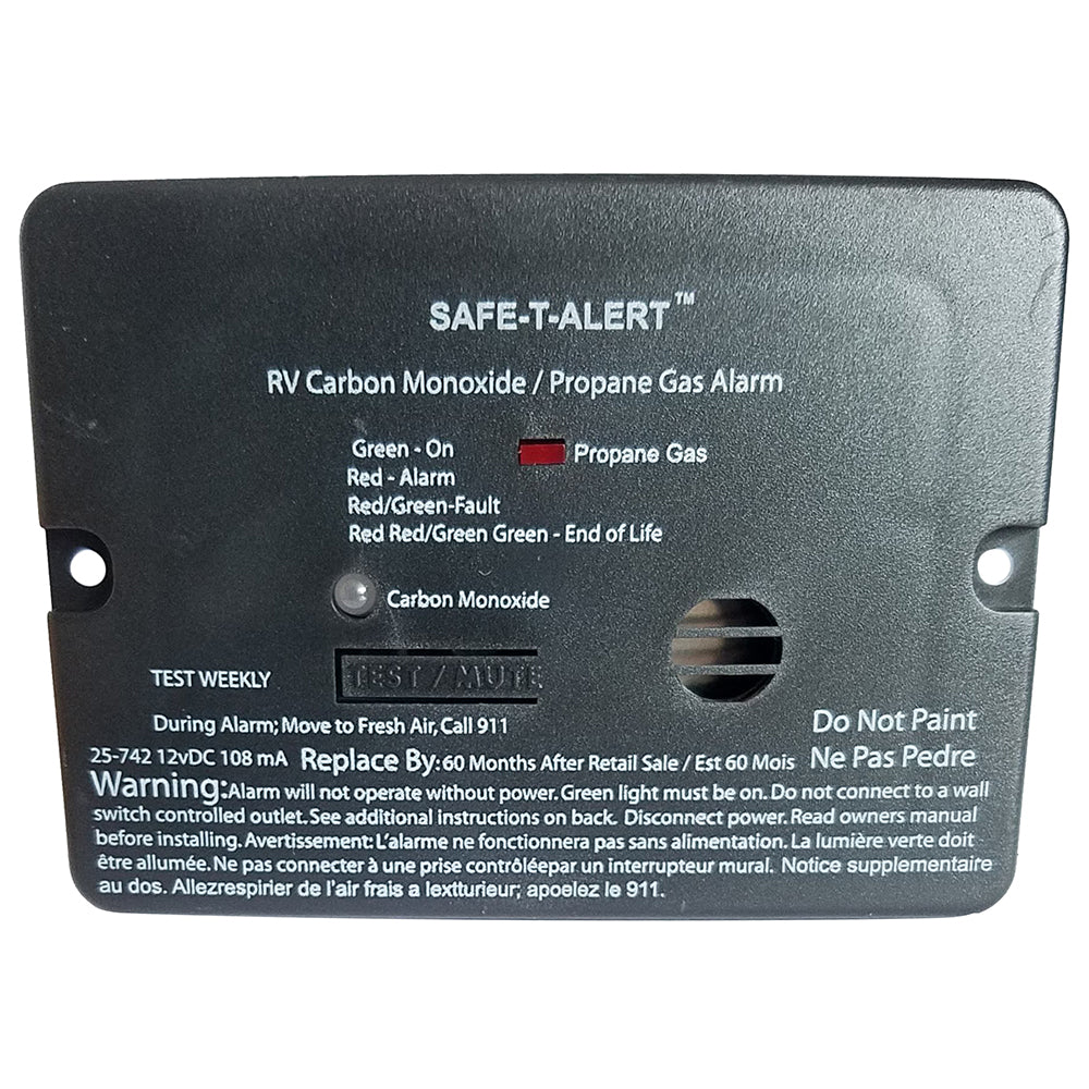 Safe-T-Alert Combo Carbon Monoxide Propane Alarm - Flush Mount - Mini - Black [25-742-BL] - Twin Screws Marine Service