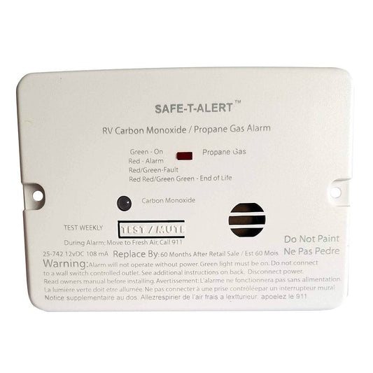 Safe-T-Alert Combo Carbon Monoxide Propane Alarm - Flush Mount - Mini - White [25-742-WHT] - Twin Screws Marine Service