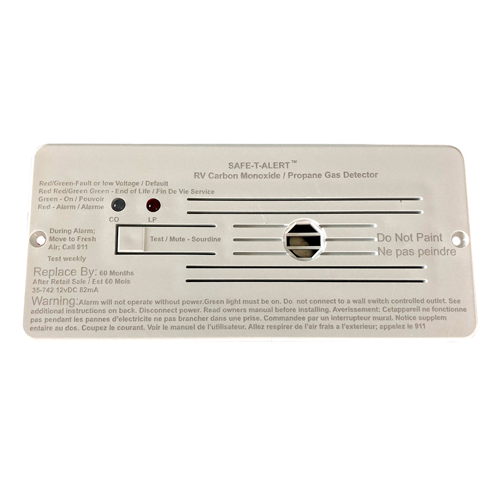 Safe-T-Alert Combo Carbon Monoxide Propane Alarms Flush Mount - White [35-742-WHT] - Twin Screws Marine Service