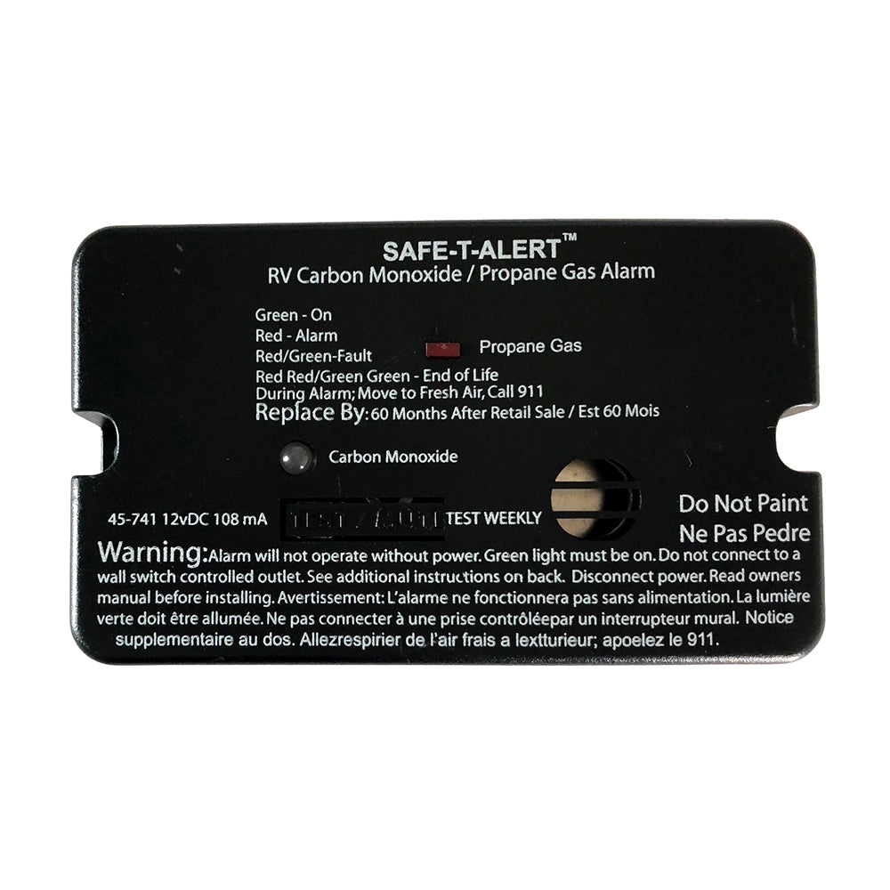 Safe-T-Alert 45-Series Combo Carbon Monoxide Propane Alarm Surface Mount - Black [45-741-BL] - Twin Screws Marine Service