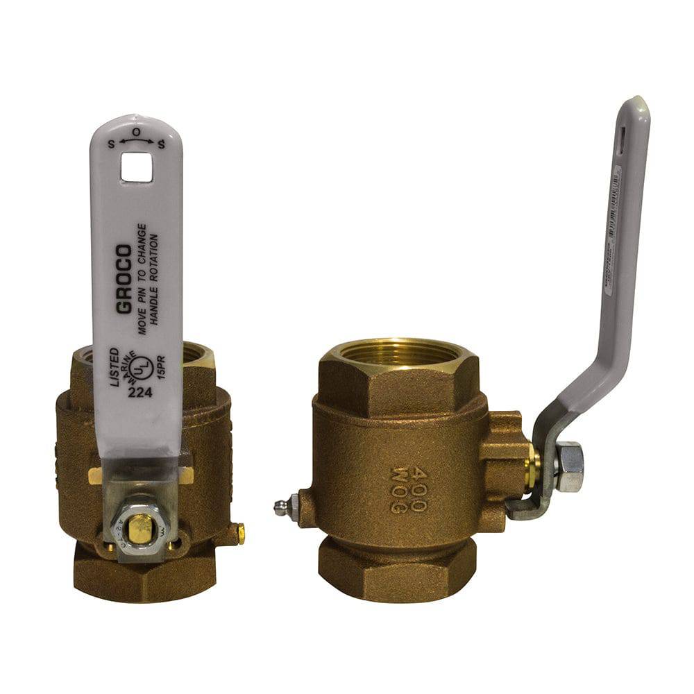 GROCO 1/2" NPT Bronze In-Line Ball Valve [IBV-500] - Twin Screws Marine Service