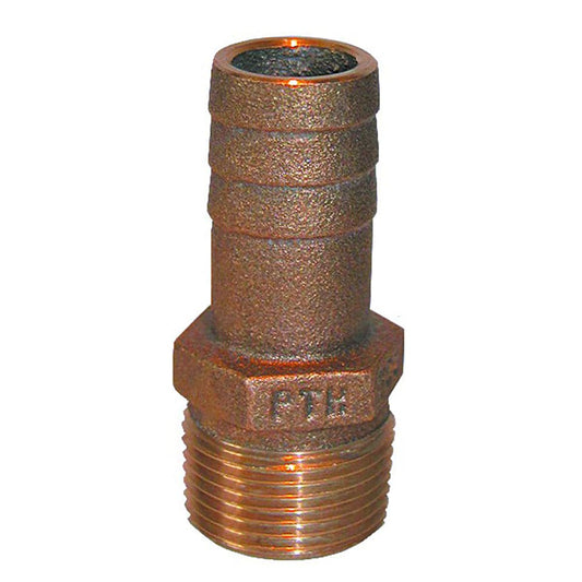 GROCO 1/2" NPT x 1/2" ID Bronze Pipe to Hose Straight Fitting [PTH-500] - Twin Screws Marine Service