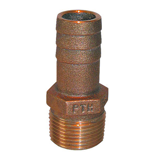 GROCO 1" NPT x 1" ID Bronze Pipe to Hose Straight Fitting [PTH-1000] - Twin Screws Marine Service