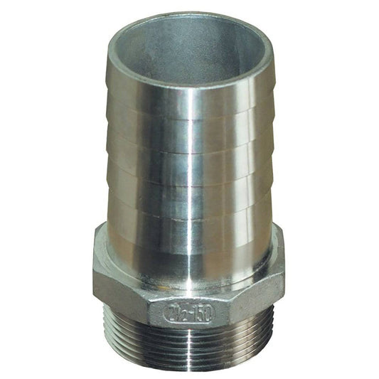 GROCO 1-1/4"" NPT x 1-1/4" ID Stainless Steel Pipe to Hose Straight Fitting [PTH-1250-S] - Twin Screws Marine Service