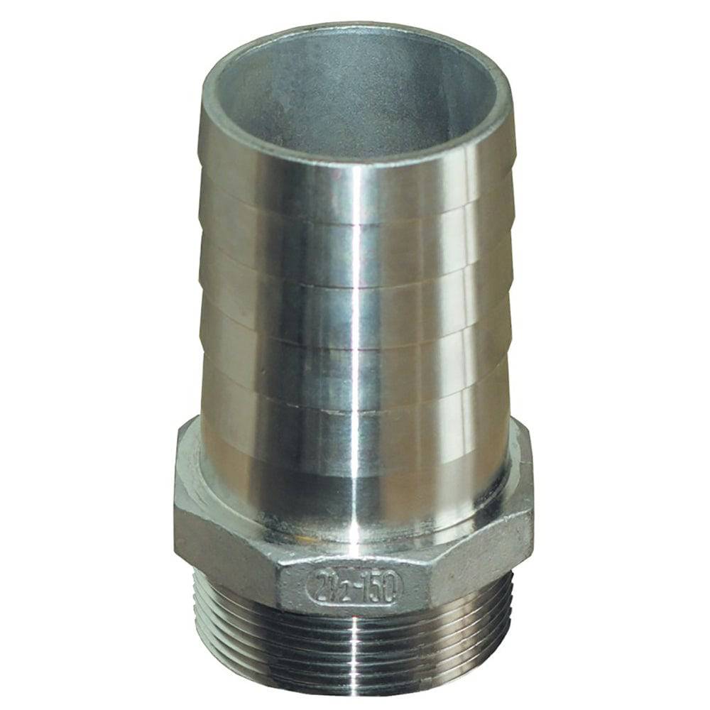 GROCO 1-1/2"" NPT x 1-1/2" ID Stainless Steel Pipe to Hose Straight Fitting [PTH-1500-S] - Twin Screws Marine Service