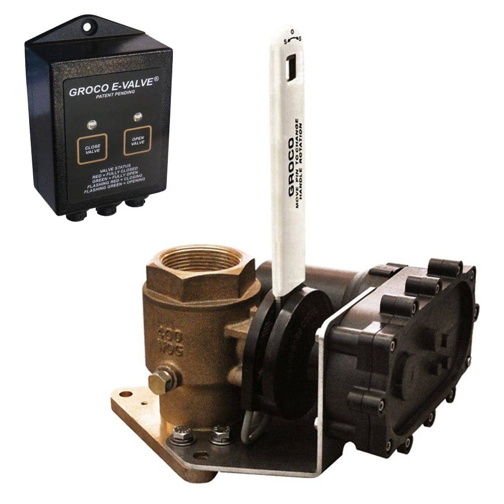 GROCO 1-1/2" Bronze Electric Flanged Seacock - 12V [FBVE-1500 12V] - Twin Screws Marine Service