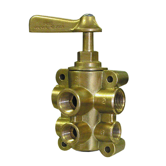 GROCO 6-Port NPT Bronze Fuel Valve 1/2" Main - 3/8" Return [FV-65038] - Twin Screws Marine Service