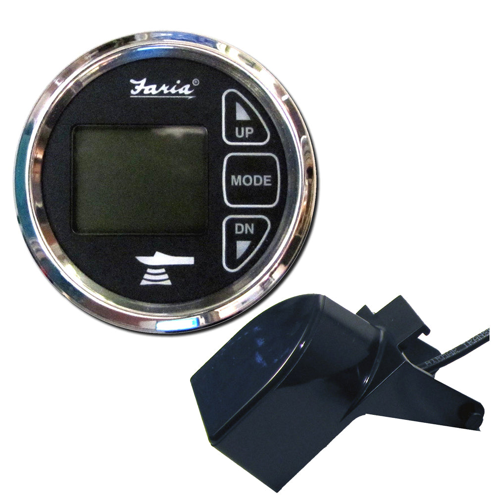 Faria Chesapeake Black 2" Dual Depth  Temp Sounder w/Transom Mount Transducer [13752] - Twin Screws Marine Service
