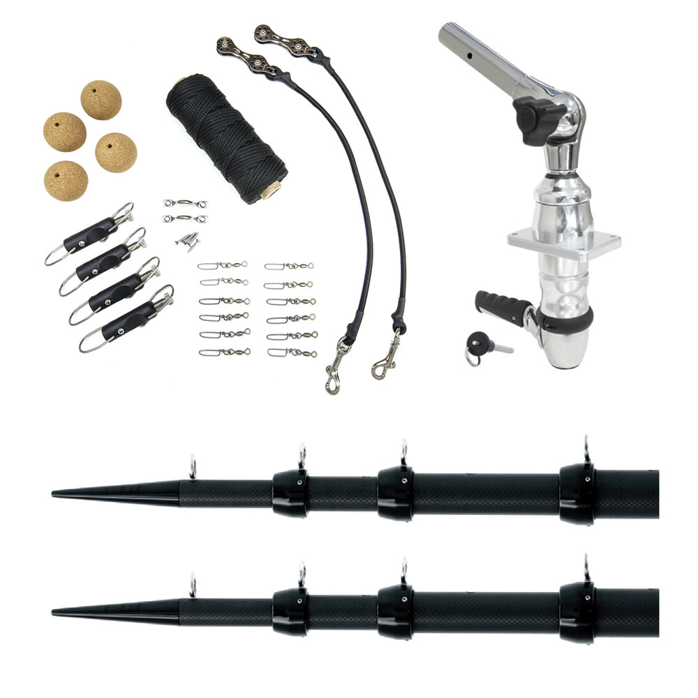 Tigress XD Top Mount System - 18 Carbon Fiber Black/Black Ultimate Rigging Kit [88679-00] - Twin Screws Marine Service