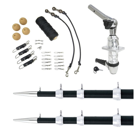 Tigress XD Top Mount System - 18 Carbon Fiber Black/Silver Ultimate Rigging Kit [88679-01] - Twin Screws Marine Service