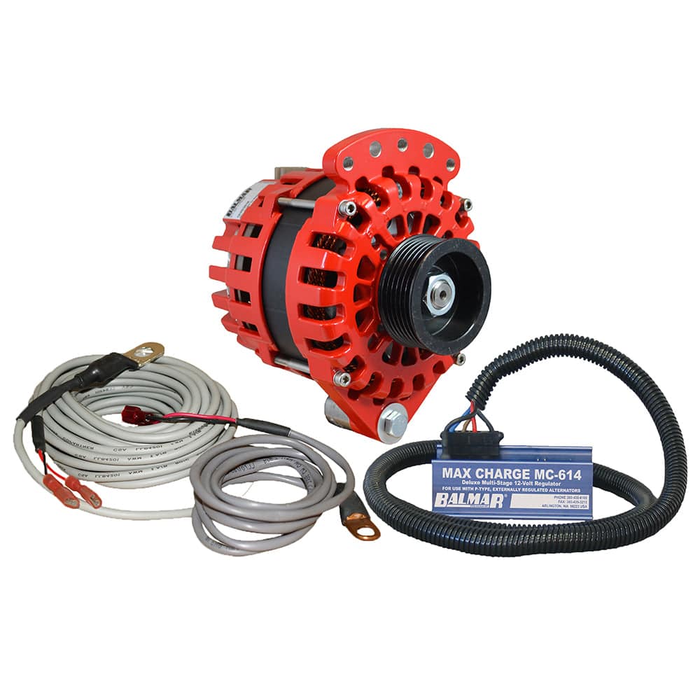 Balmar Alternator 1-2" Single Foot K6 Serpentine Pulley Regulator  Temp Sensor - 170A Kit - 12V [XT-SF-170-K6-KIT] - Twin Screws Marine Service