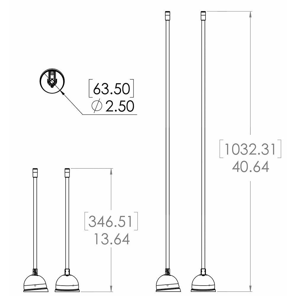 Lumitec Contour Anchor Light - 39" - Black Shaft White Base [101584] - Twin Screws Marine Service