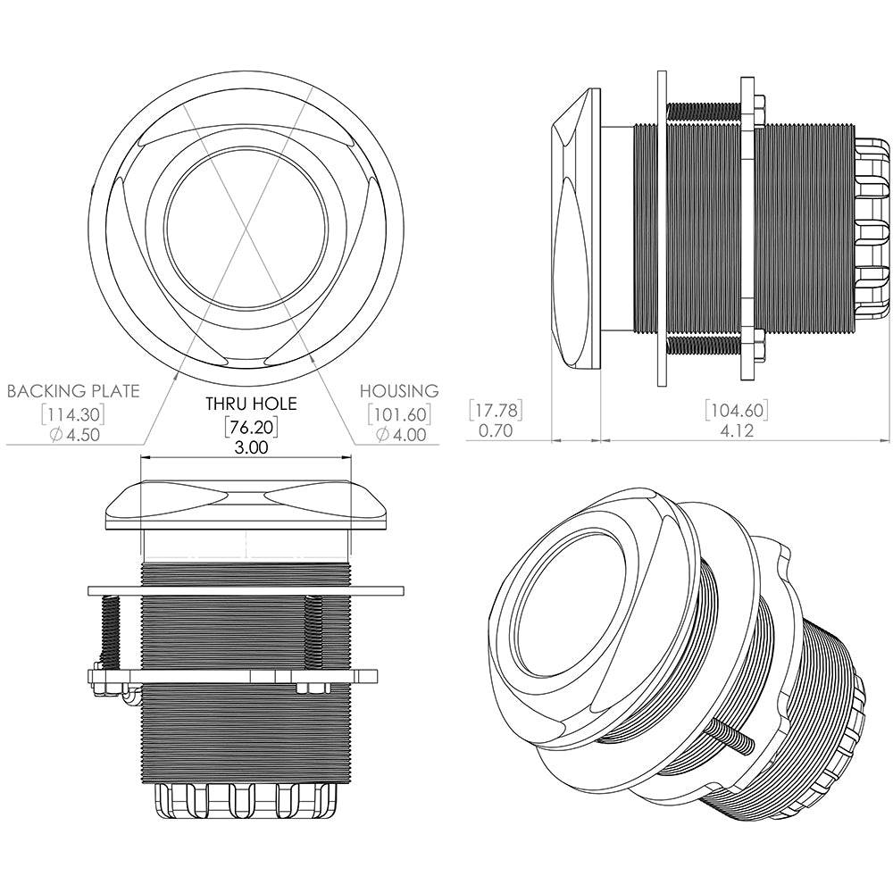 Lumitec SeaBlaze Typhoon Underwater Bronze Thru-Hull LED Light - RGBW Spectrum [101449] - Twin Screws Marine Service