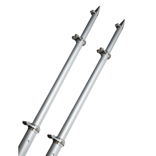 TACO 18 Deluxe Outrigger Poles w/Rollers - Silver/Silver [OT-0318HD-VEL] - Twin Screws Marine Service