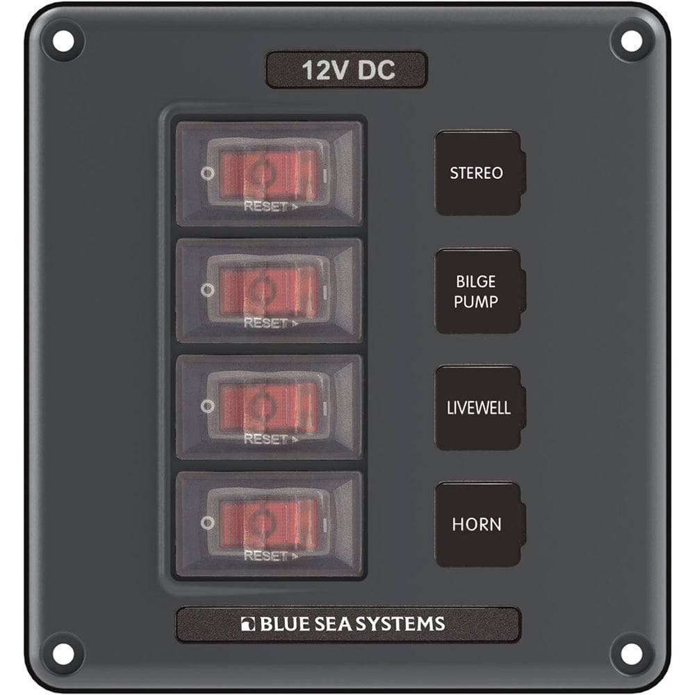 Blue Sea 4320 Circuit Breaker Switch Panel 4 Position - Gray [4320] - Twin Screws Marine Service