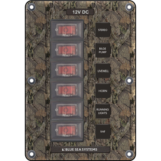 Blue Sea 4325 Circuit Breaker Switch Panel 6 Position - Camo [4325] - Twin Screws Marine Service