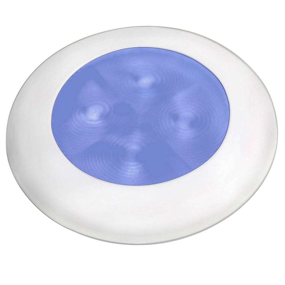 Hella Marine Blue LED Round Courtesy Lamp - White Bezel - 24V [980503241] - Twin Screws Marine Service