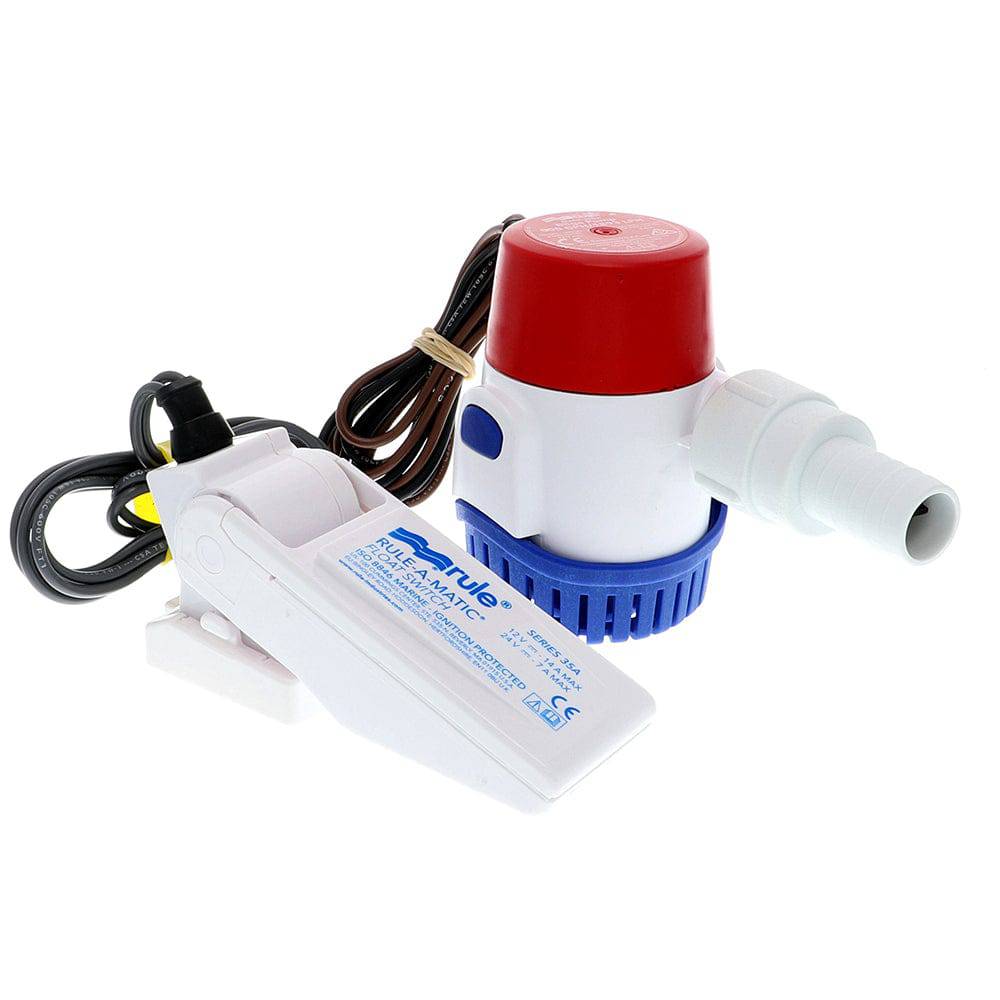 Rule 500 GPH Standard Bilge Pump Kit w/Float Switch - 12V [25DA-35A] - Twin Screws Marine Service