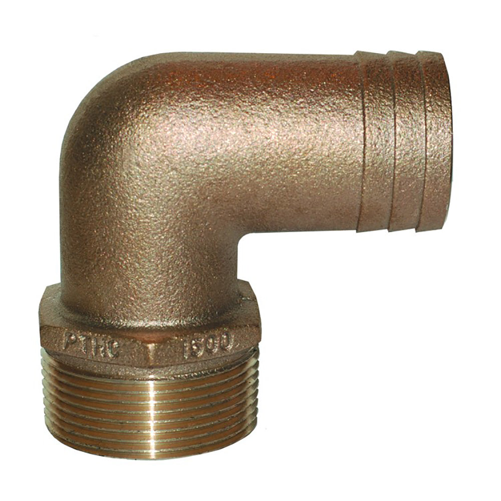 GROCO 1/2" NPT Bronze 90 Degree Pipe to 1/2"-5/8" ID Hose [PTHC-5062] - Twin Screws Marine Service
