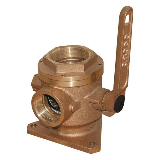 GROCO 1-1/4" Safety Seacock w/1" Side Port [SBV-1250-P] - Twin Screws Marine Service
